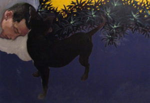 Black dog. oil on canvas, 45x70cm, 2007