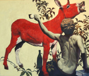 Red donkey, oil on canvas, 100x120cm, 2008